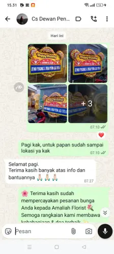 Testimonial Papan Bunga Pernikahan ubud